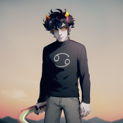 12526-2581196125-_lora_karkat-26_0.85_, karkat, holding (sickle_1.1), solo, 1boy, masterpiece, best quality,.png